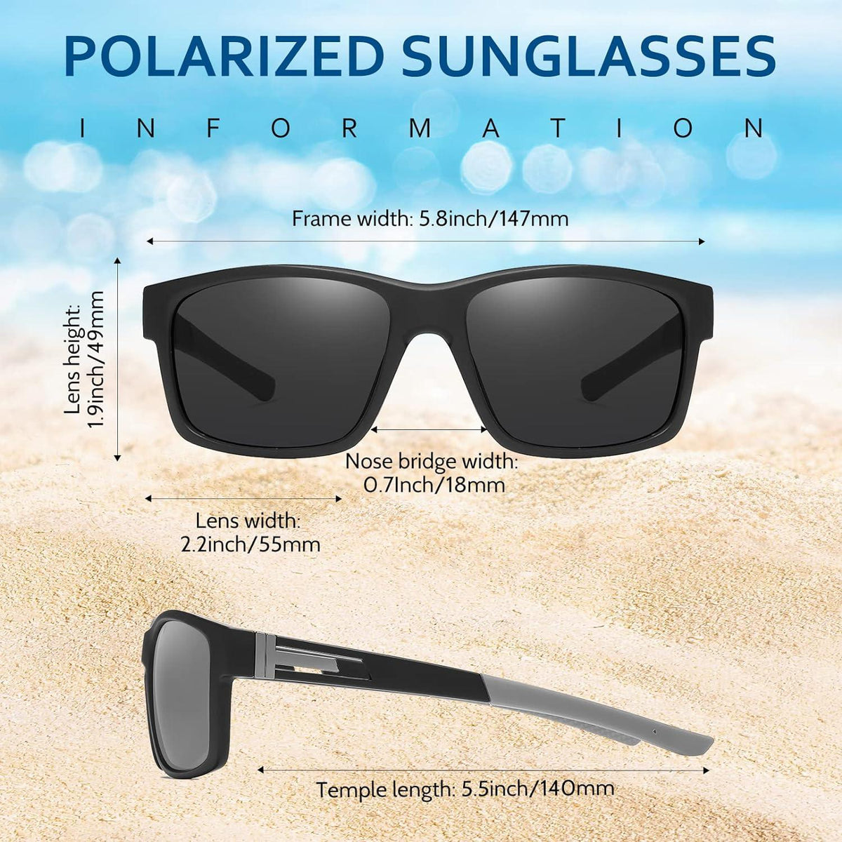 Farrobor Herren Sport Sonnenbrille Polarisiert UV400 2er Set