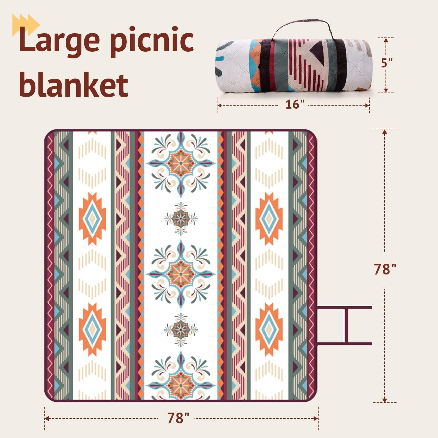 Picknickdecke Stranddecke 200x200cm Sandfrei Portable Waschbar Grün