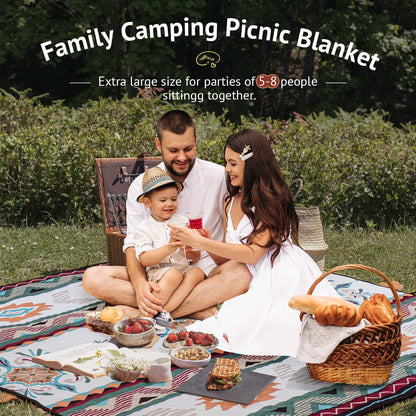 Picknickdecke 200x200cm Stranddecke Sandfrei Waschbar Camping Grün