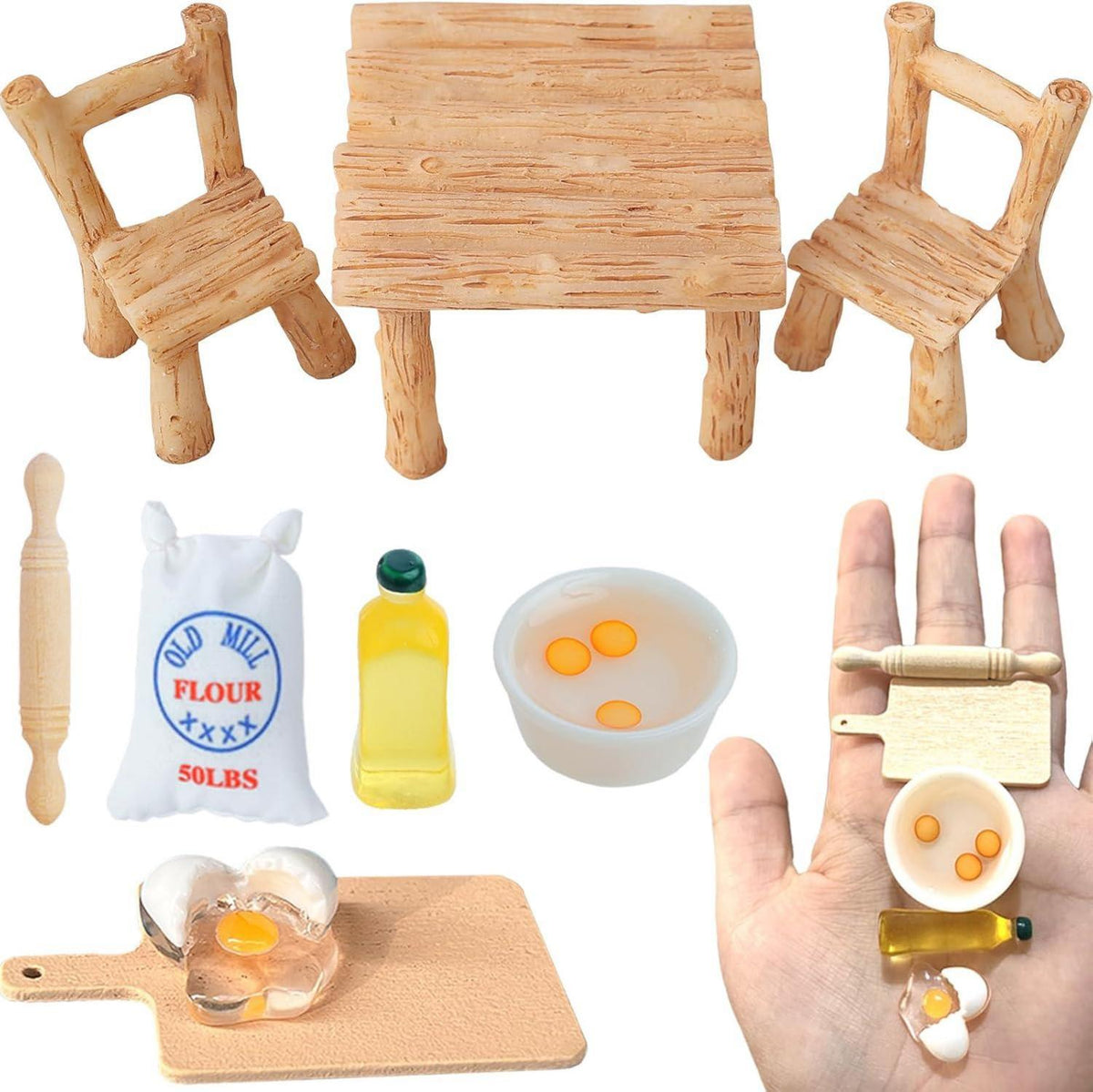 Miniatur Puppenhaus Zubehör 1/12 Weihnachtswichtel Backen Set