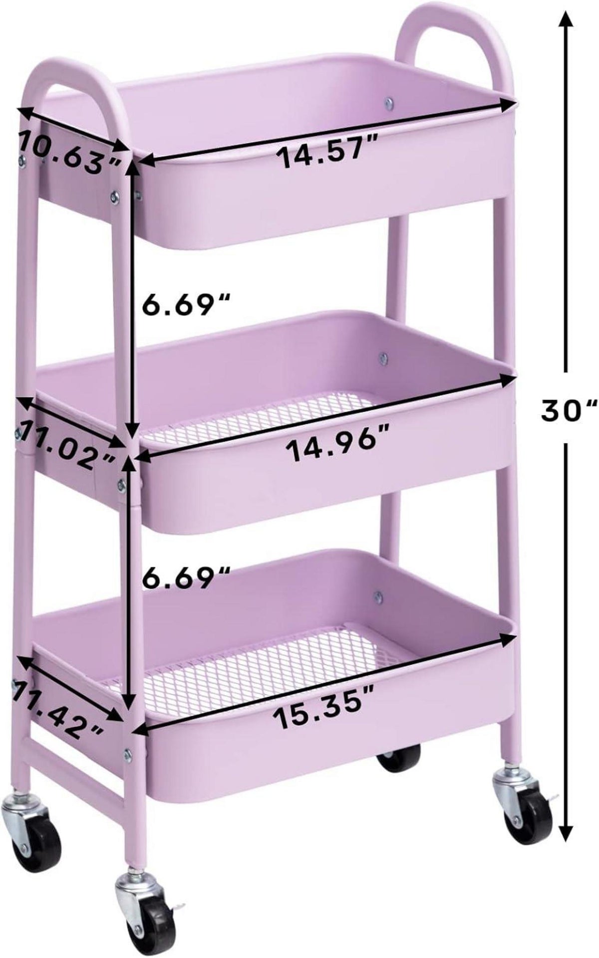 Aufbewahrungswagen 3-Etagen Metall rollbar Make-up Küche Badezimmer