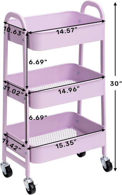 Aufbewahrungswagen 3-Etagen Metall rollbar Make-up Küche Badezimmer