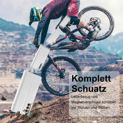Ailicici Handyhülle für Samsung Galaxy S22 mit Schutzfolie, Klappbar Leder Wallet Case