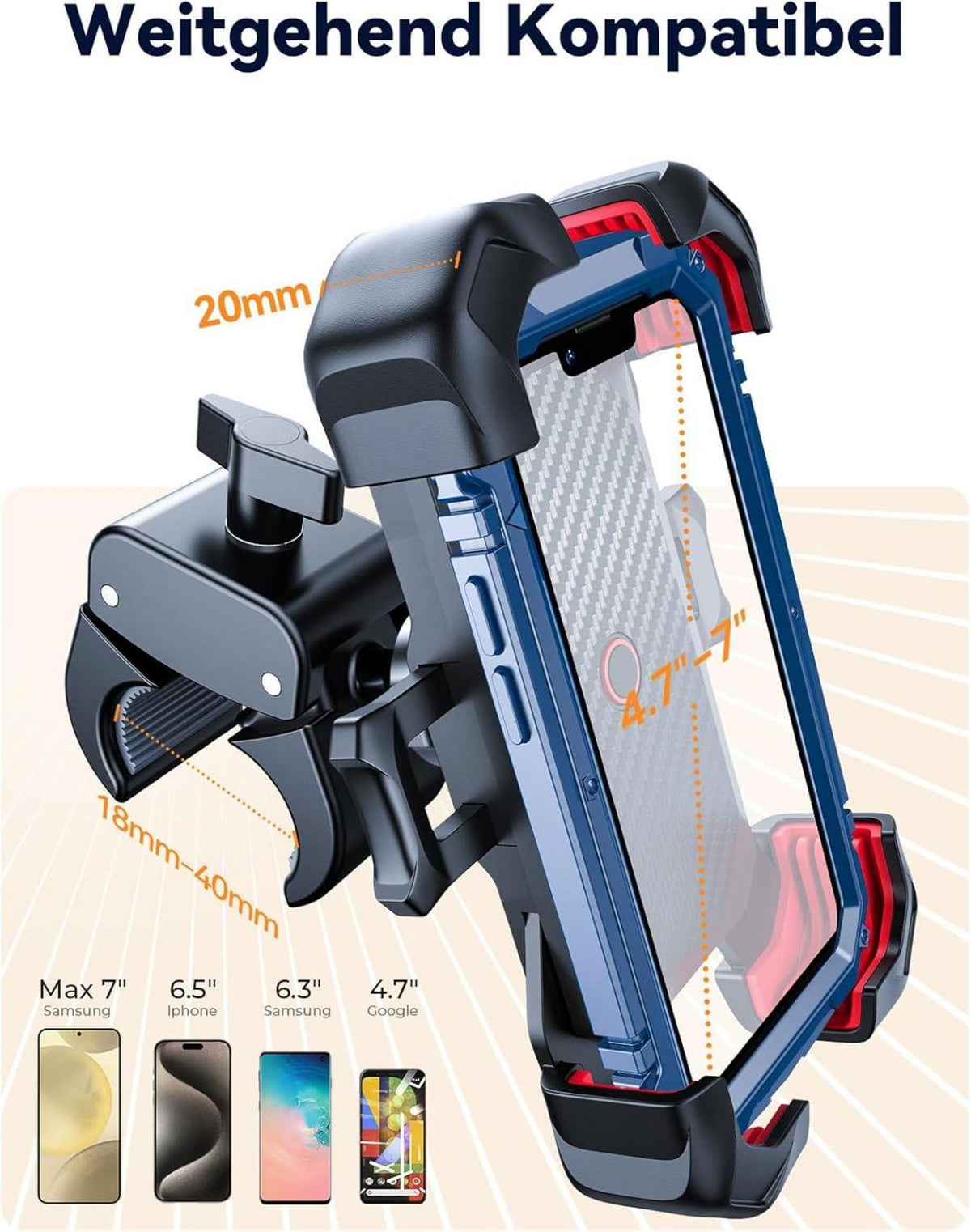 2024 Handyhalterung Fahrrad Motorrad Universal Lenker iPhone Samsung