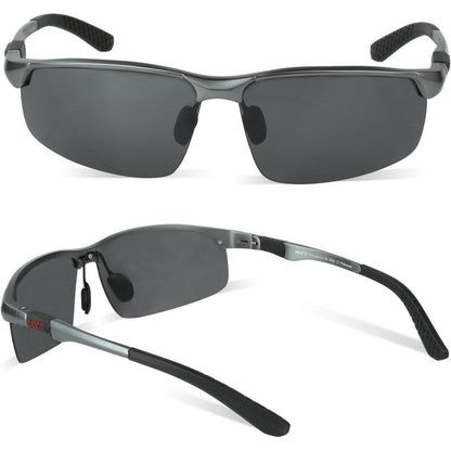 DUCO Herren Polarisierte Driving Sonnenbrille Al-Mg Rahmen