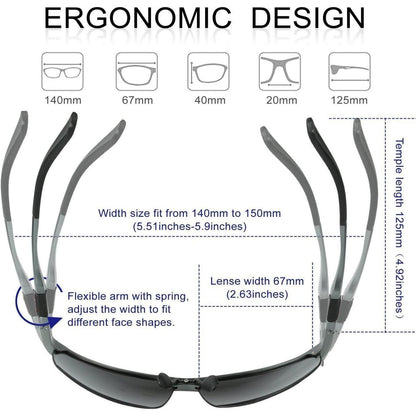 DUCO Herren Polarisierte Driving Sonnenbrille Al-Mg Rahmen