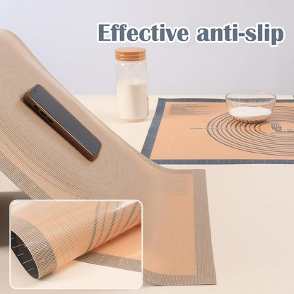 Silikon Backmatte 50x40cm mit Teigschneider, Grau