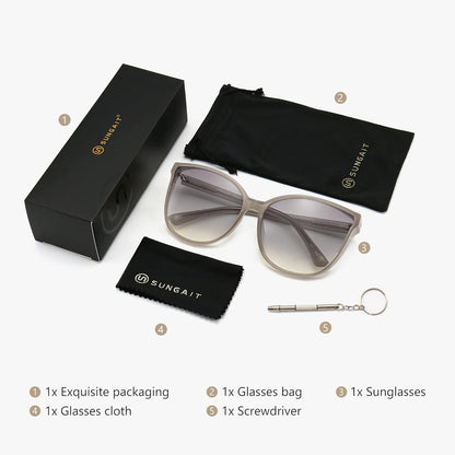 Übergroße Vintage Sonnenbrille große Gläser modisch Damen UV400 Schutz