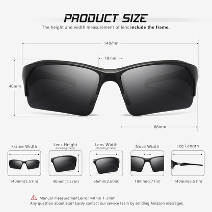 Sport-Sonnenbrille Herren polarisiert Anti-Fog UV-Schutz Blau