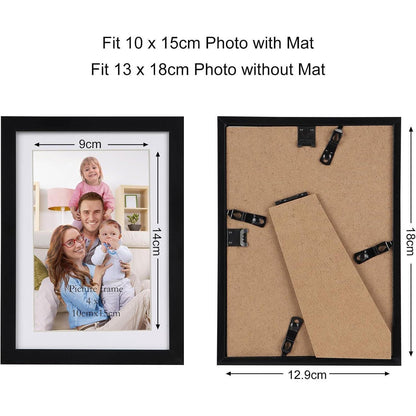 Giftgarden Schwarz Bilderrahmen Set für 10x15 cm Fotos - 10
