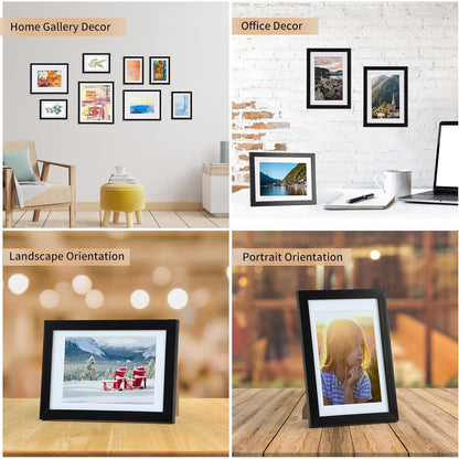 Giftgarden Schwarz Bilderrahmen Set für 10x15 cm Fotos - 10