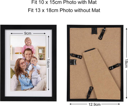 Giftgarden Schwarz Bilderrahmen Set für 10x15 cm Fotos - 10