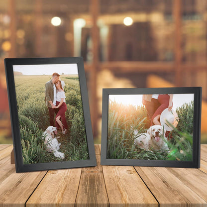 10er Set Bilderrahmen Schwarz 10x15cm + Passepartout für 13x18cm Fotos