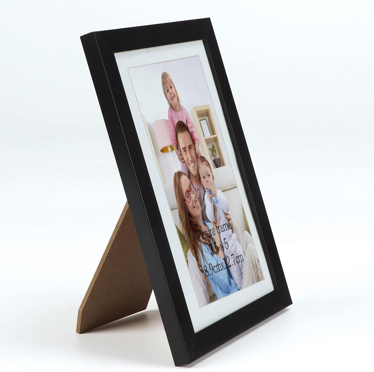 Fotorahmen Set 10x15 cm Schwarz Passepartout Wand Tisch Aufsteller 13x18 cm