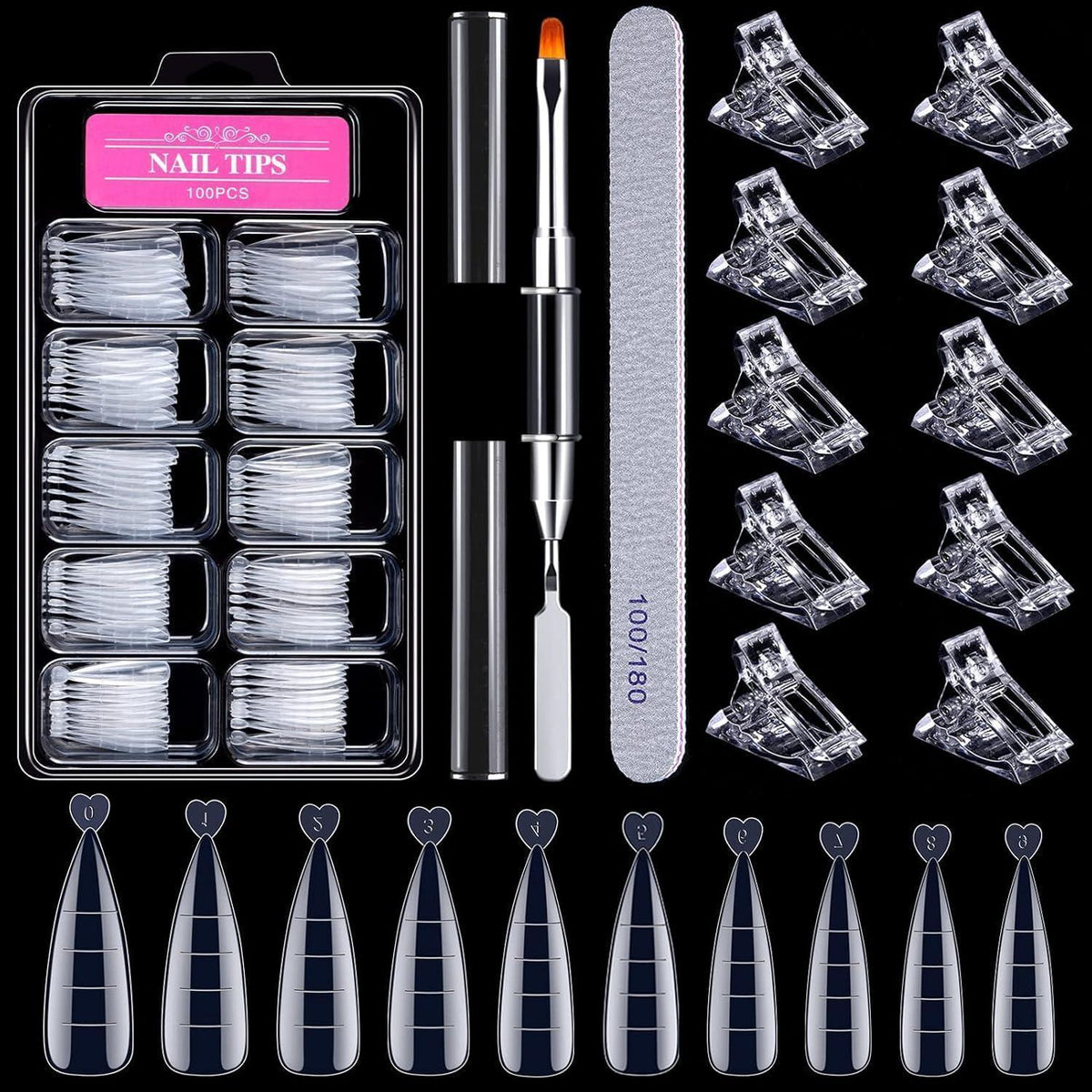 100x Nagelformen Set für Acryl & Polygel Modellage
