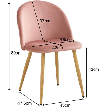 Samt Esszimmerstühle Set (Rosa, 6er-Set) – Modern & Komfortabel