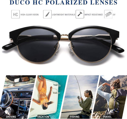 Damen Designer Sonnenbrille Polarisiert UV400 Metallrahmen