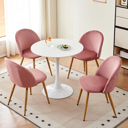 Samt Esszimmerstühle Set (Rosa, 4er-Set) – Modern & Komfortabel