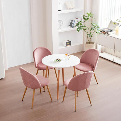 Samt Esszimmerstühle Set (Rosa) – Modern & Komfortabel