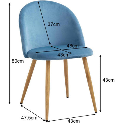 Samt Esszimmerstühle Set (Blau, 4er-Set) – Modern & Komfortabel