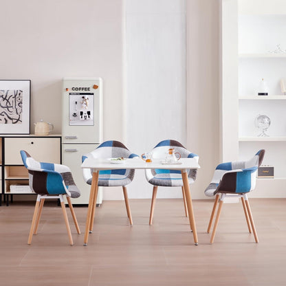 2 Esszimmerstühle Patchwork blau, bequeme Armlehnstühle