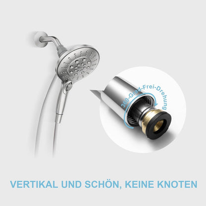 HOCHWERTIGER PVC-Duschschlauch 2,0 m Weiß - Flexibel und