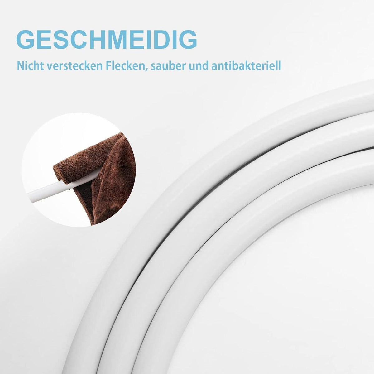Weiß PVC Brauseschlauch Duschschlauch 2,0m für Bad Hochdruck Ersatz