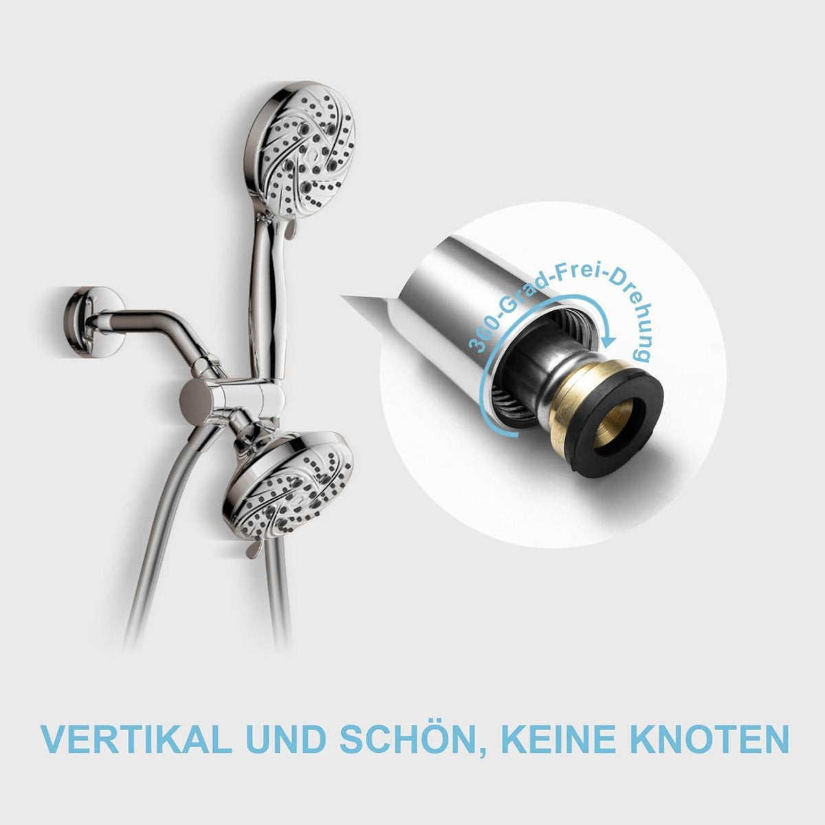 Duschschlauch 2,0 m PVC Universal Hochdruck Brauseschlauch