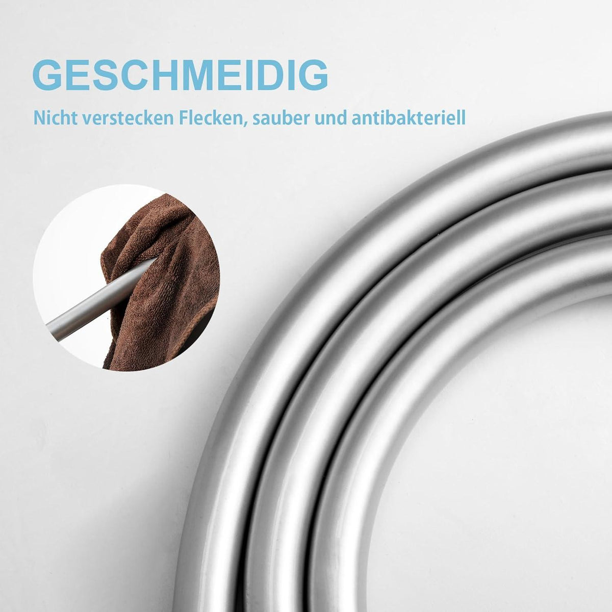 Hochwertiger PVC Brauseschlauch 3,5m - Silber - Badarmaturen Ersatz