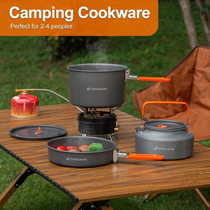 Odoland Camping Kochgeschirr Set Outdoor für 1-2 Personen