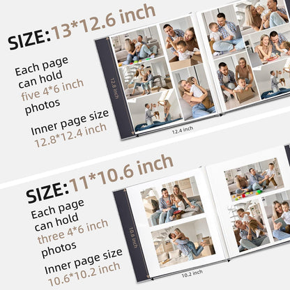Selbstklebendes Fotoalbum Leinen 120 Seiten Beige 33x32cm