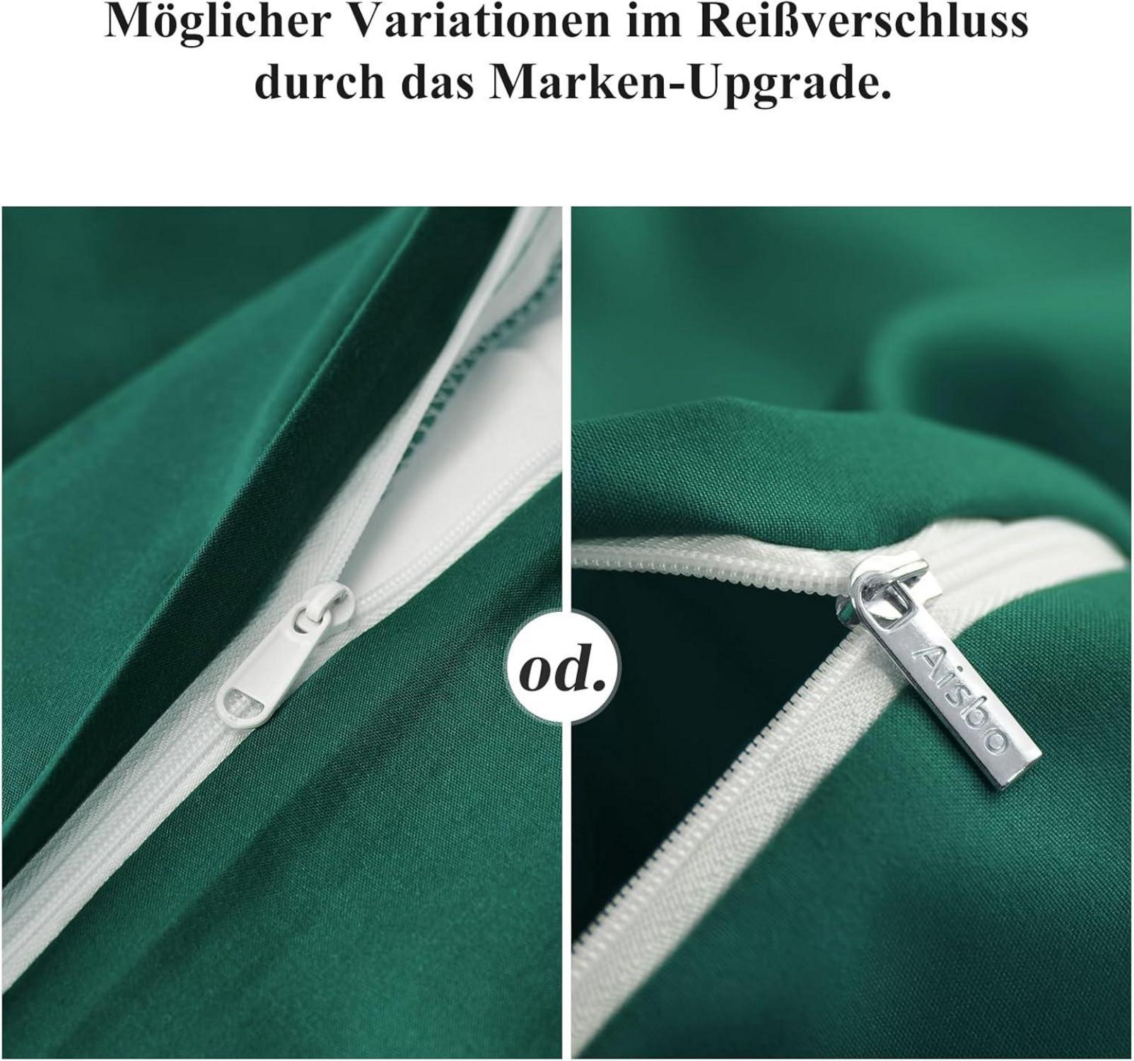 Weicher Kissenbezug 40x80 Grün 2er Set Microfaser Reißverschluss