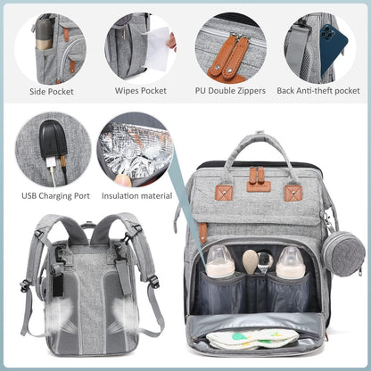 Schwarz Wickelrucksack mit Klappbett USB Wasserdicht