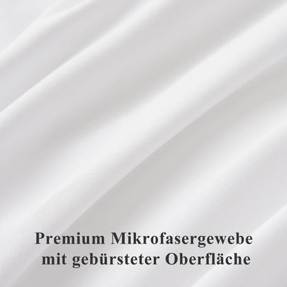 Bettwäsche 220x240 Weiß 3tlg Mikrofaser Reißverschluss weich bügelfrei