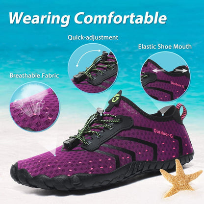 Aqua Schuhe Damen Herren Lila Schnelltrocknend Gr. 36-46