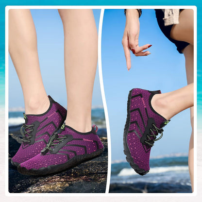 Aqua Schuhe Damen Herren Lila Schnelltrocknend Gr. 36-46
