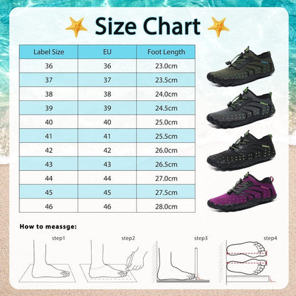 Aqua Schuhe Damen Herren Lila Schnelltrocknend Gr. 36-46
