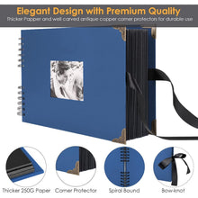 DIY Fotoalbum Scrapbook 80 Schwarze Seiten Blau Navy