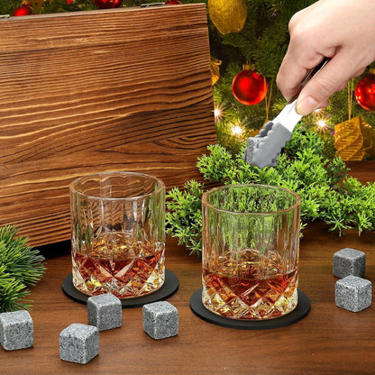 Whisky Geschenkset mit Gläsern & Steinen – Luxus für Männer