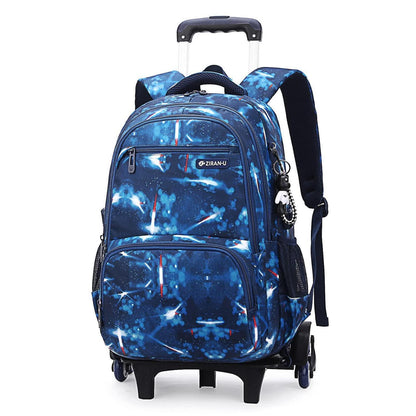 Rucksack Trolley für Jungen, Blau – Schulrucksack mit Rollen