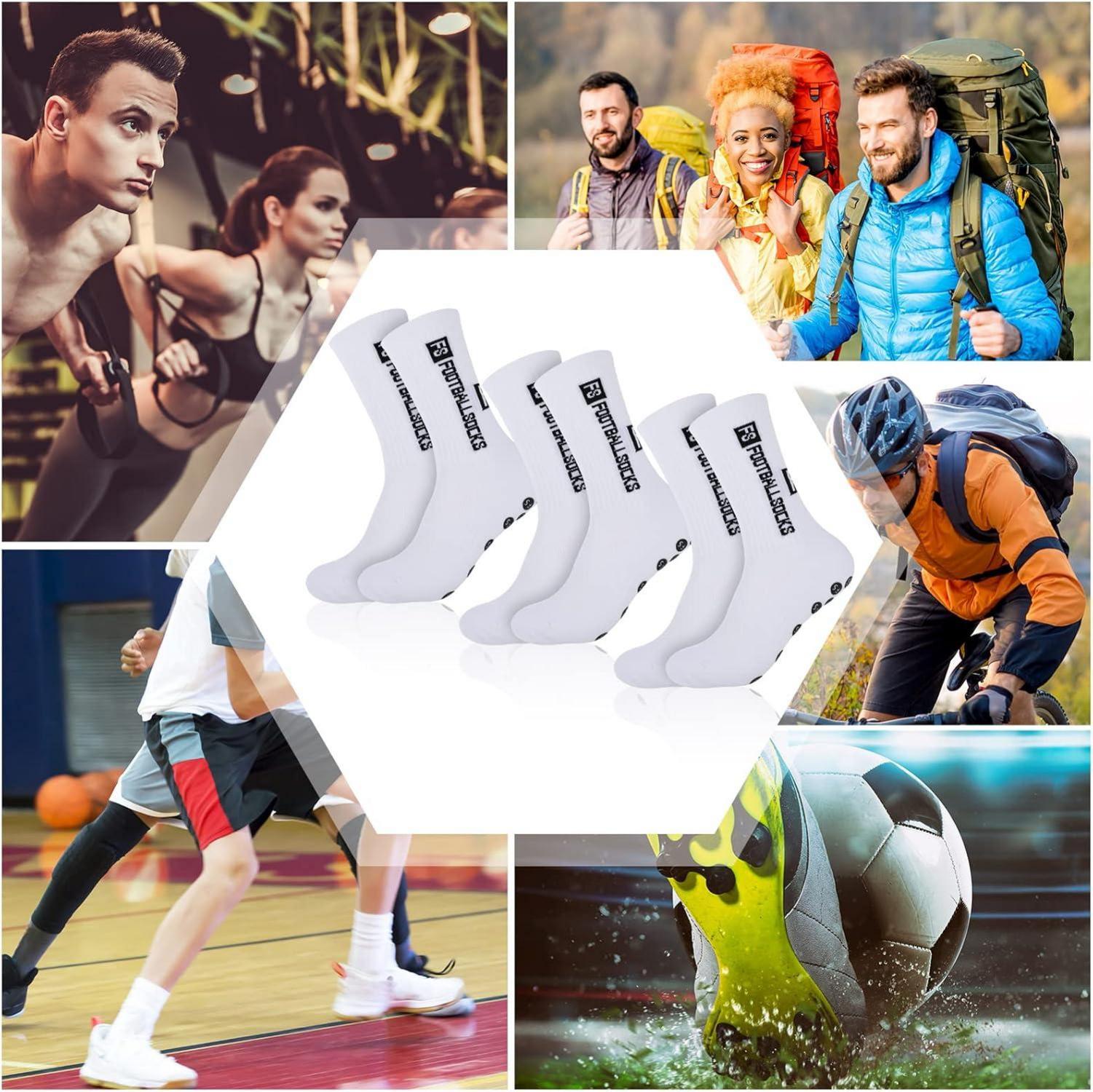 3 Paare Fußballsocken Anti Rutsch Grip 39-46 Sportsocken Herren Damen