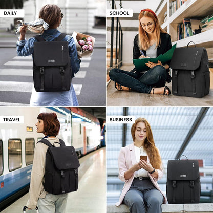 Laptop Rucksack 17.3 Zoll Wasserdicht Schulrucksack Uni Business - Schwarz