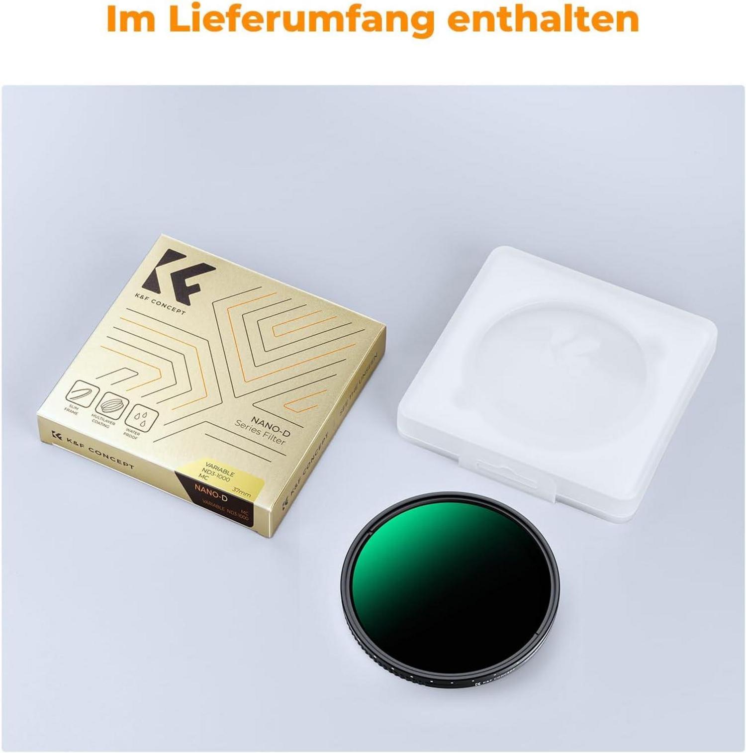 43mm Variabler ND Filter ND3-ND1000 Graufilter 1.5-10 Blendenstufen