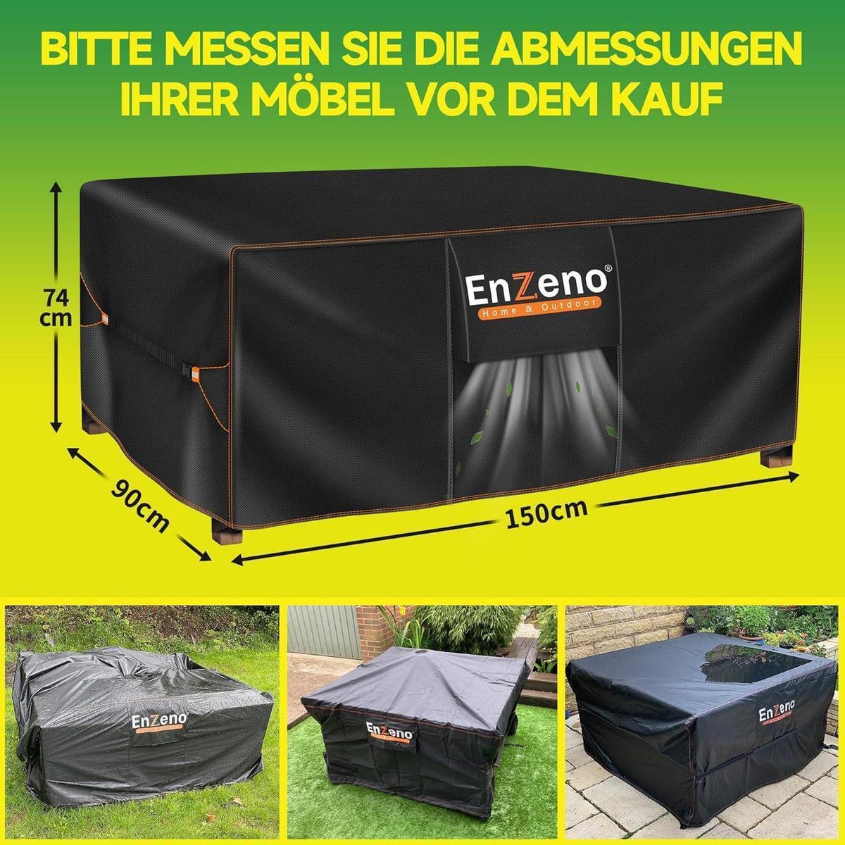 Wasserdichte Gartentisch Abdeckung 150x90x74cm