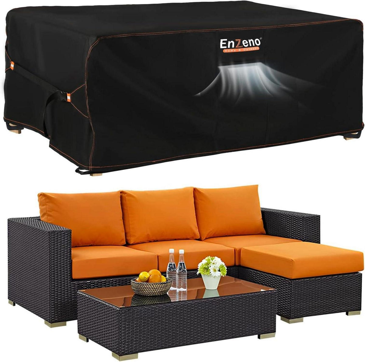 Enzeno Loungemöbel Abdeckung 200x200x90cm Wasserdicht Oxford 420D