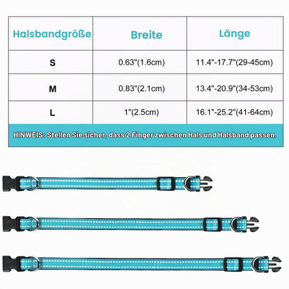 Reflektierendes Hundehalsband Blau S – Verstellbar & Atmungsaktiv