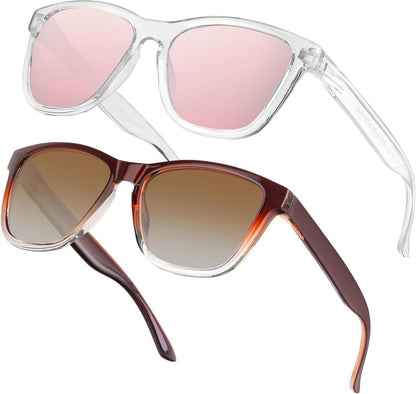 Polarisierte Retro Sonnenbrillen Set Damen UV400 Schutz