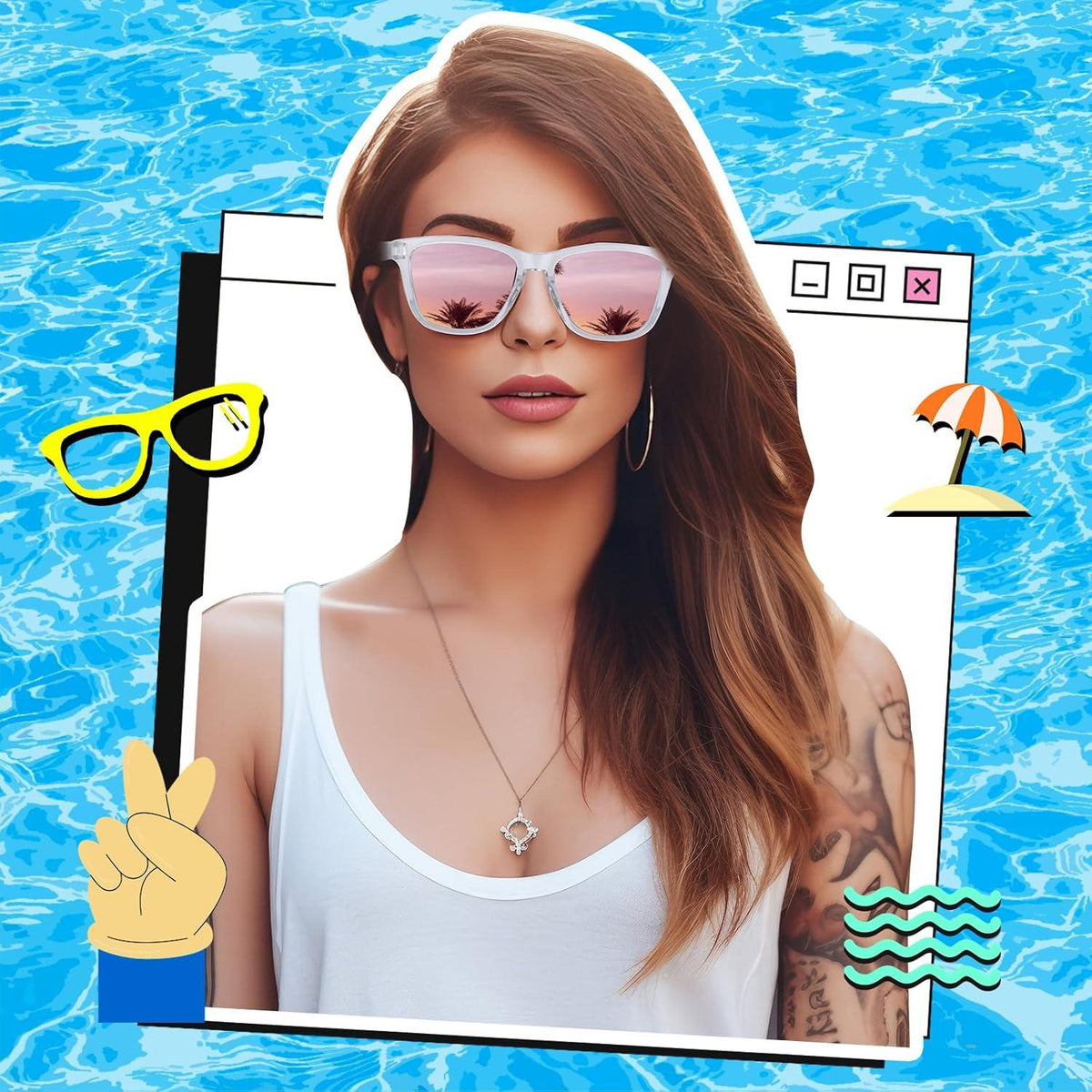 Polarisierte Retro Sonnenbrille Damen UV400 Schutz 2er Set