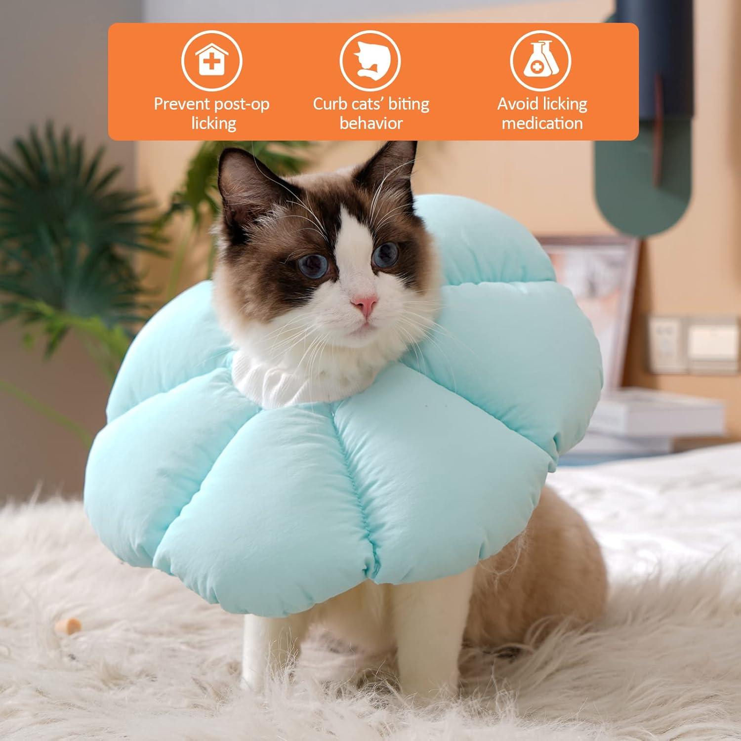 Halskrause Katze Einstellbar Weich Leckschutz Kragen - S