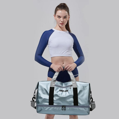 Große Sporttasche mit Schuhfach und Nassfach – Blau